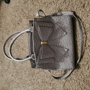 Gray Crossbody Bow Bag Betsey Johnson style